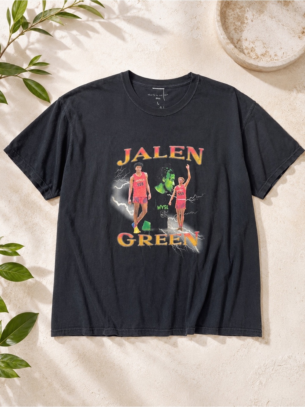Vintage 90s Style Jalen Green Bootleg T-Shirt BB Six Size Large